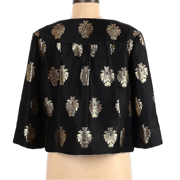 Sera B 100% Silk Oriental style Embossed cropped Blazer vintage made in USA - Picture 7 of 16